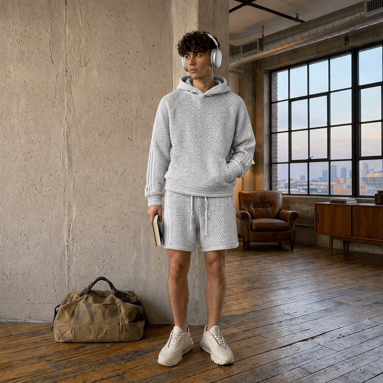 LIGHT GREY MESH SHORTS