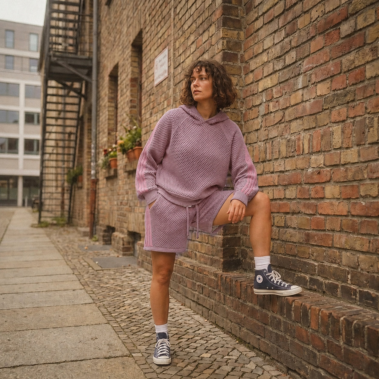 PINK MESH HOODIE
