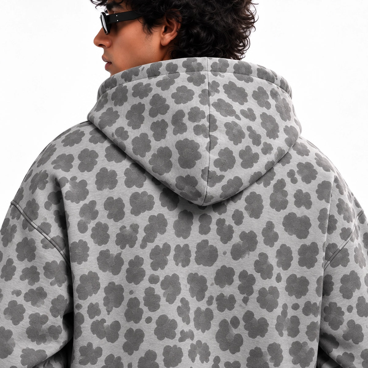 Grey Leopard Zip Hoodie