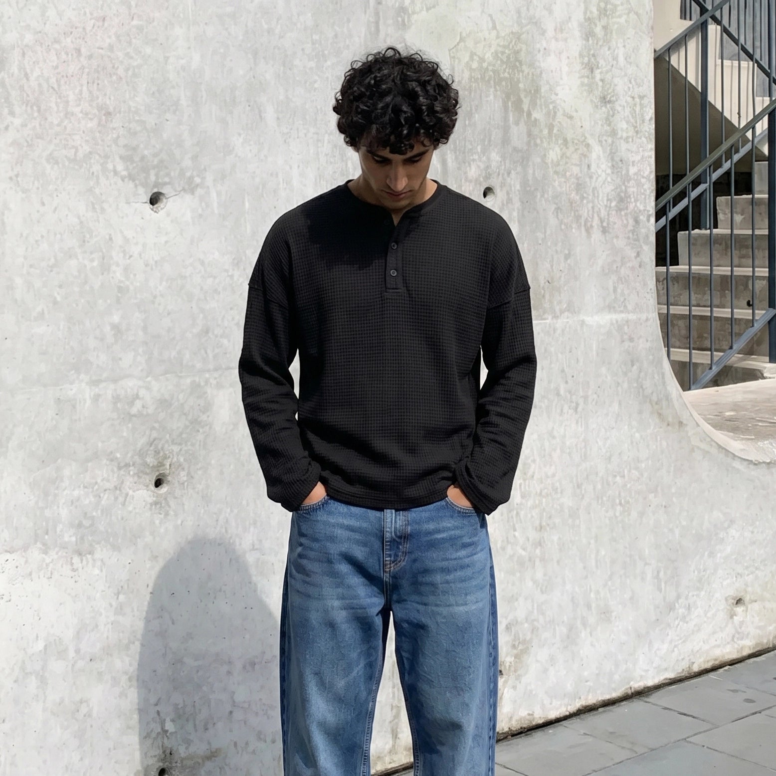 Classic Black Henley