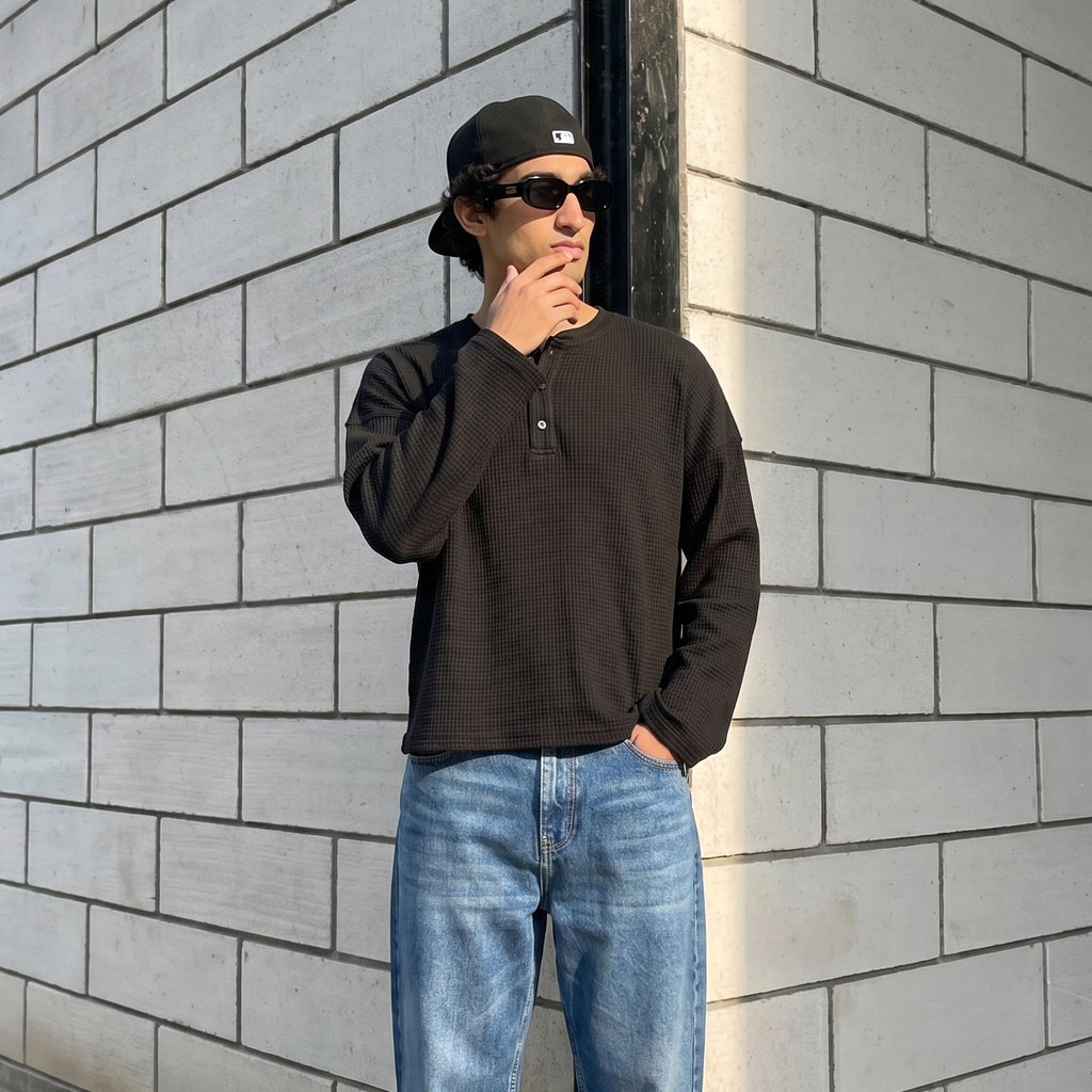 Classic Black Henley