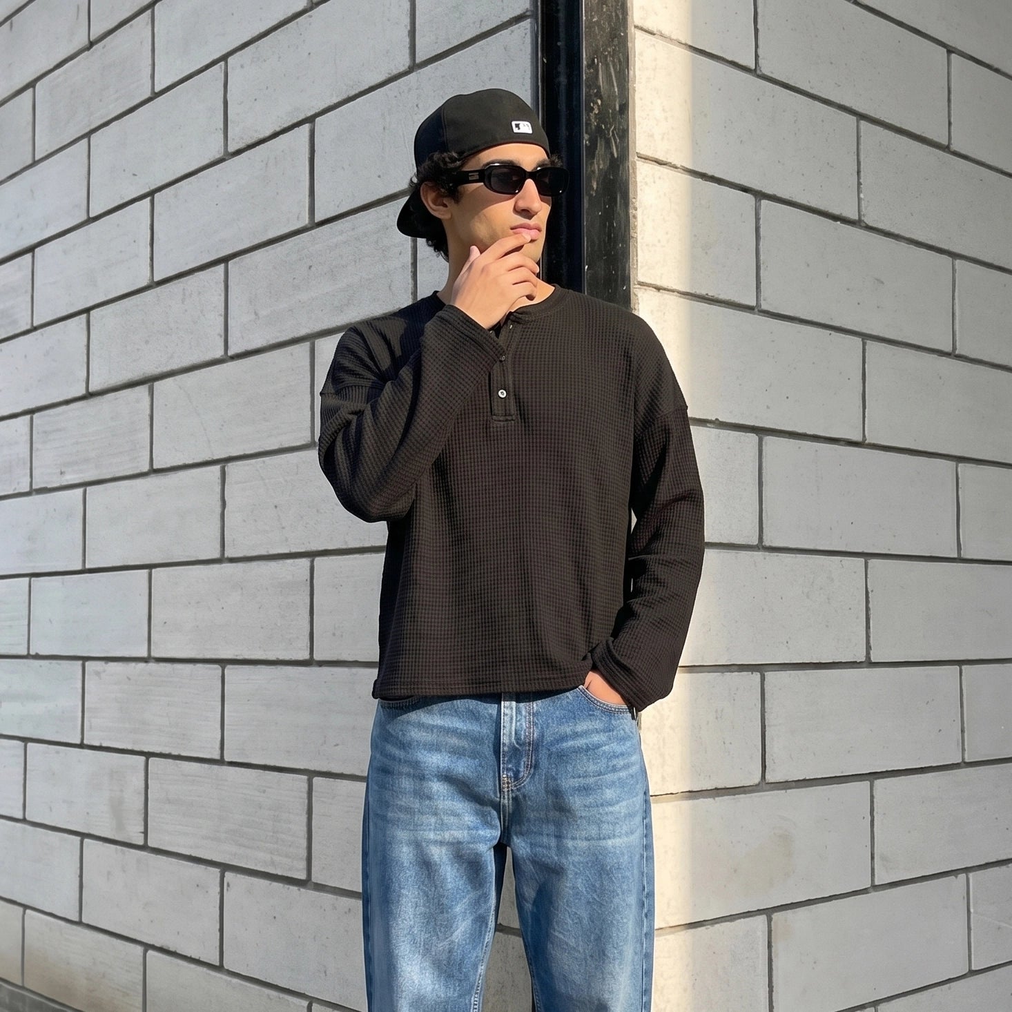 Classic Black Henley