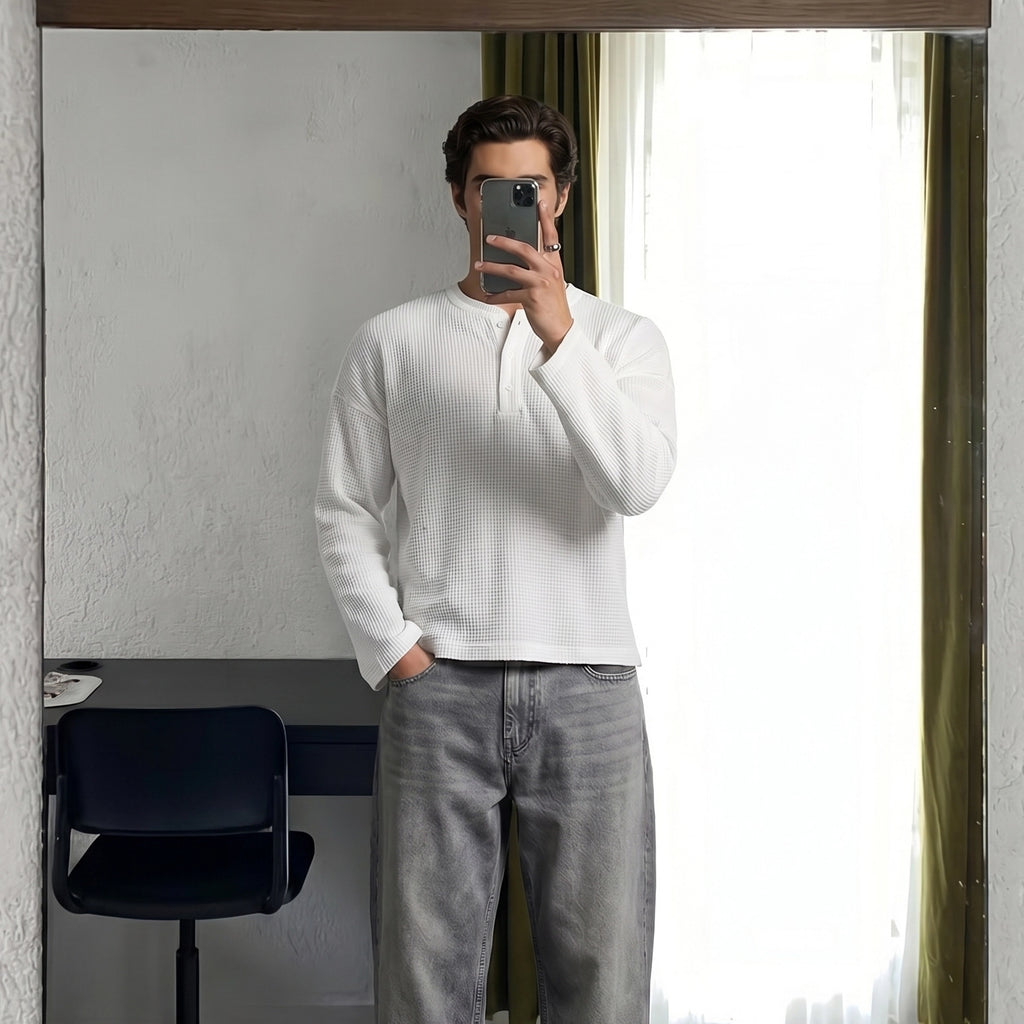 Classic White Henley
