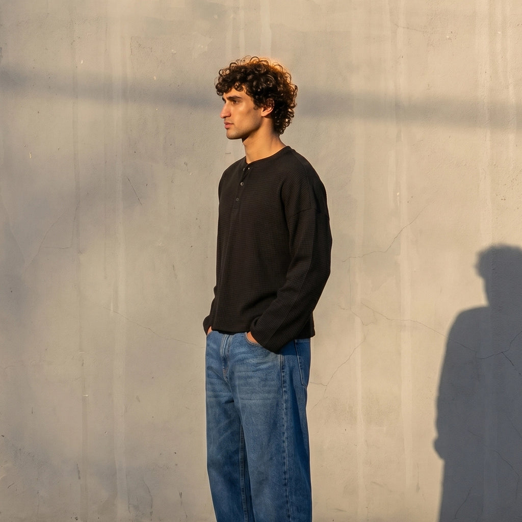 Classic Black Henley