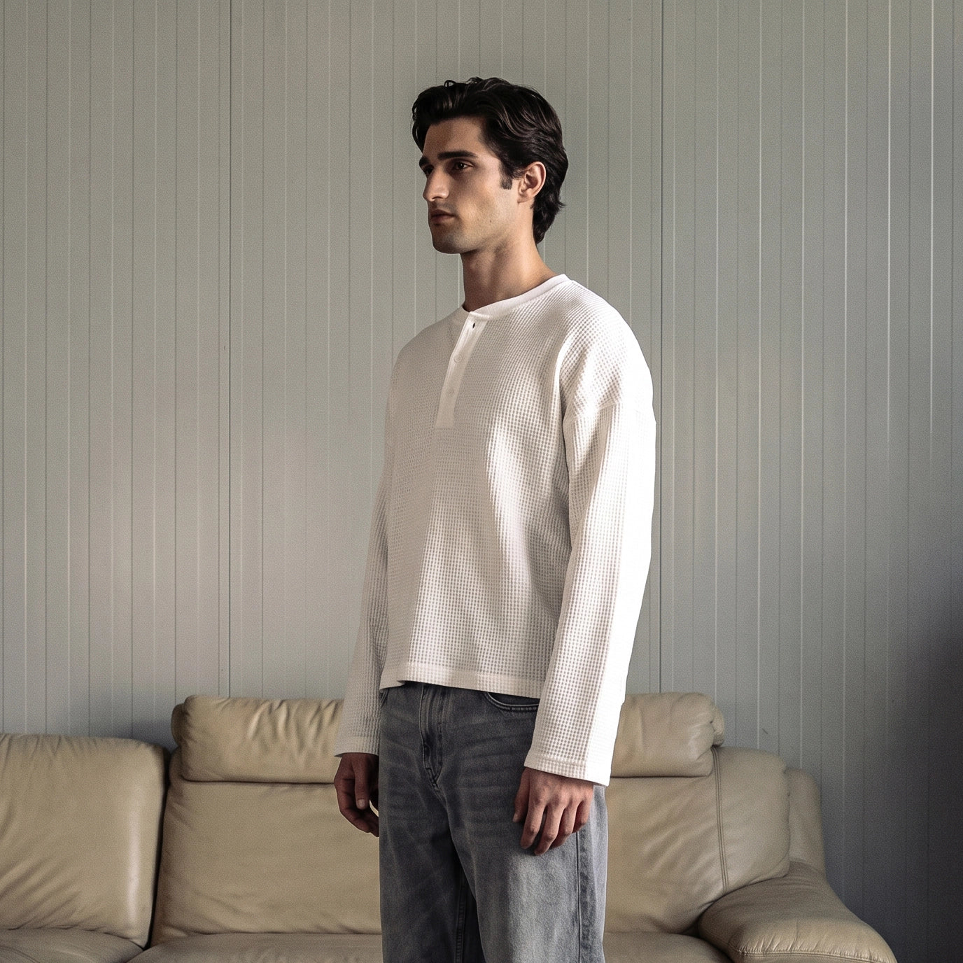 Classic White Henley