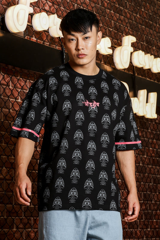 Panghat Oversized Black T-shirt
