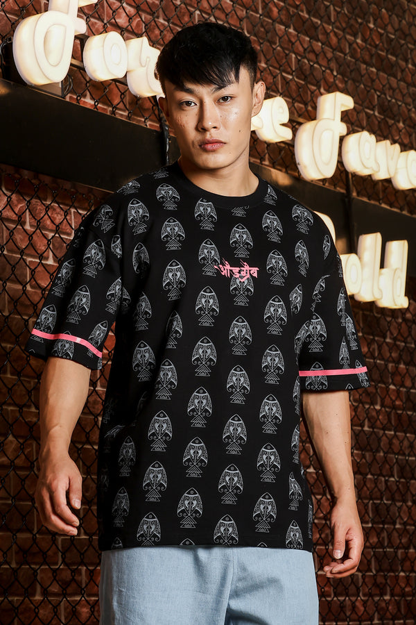 Panghat Oversized Black T-shirt