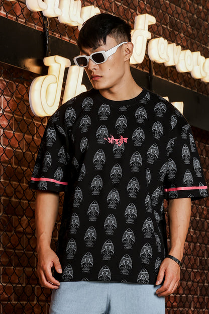 Panghat Oversized Black T-shirt