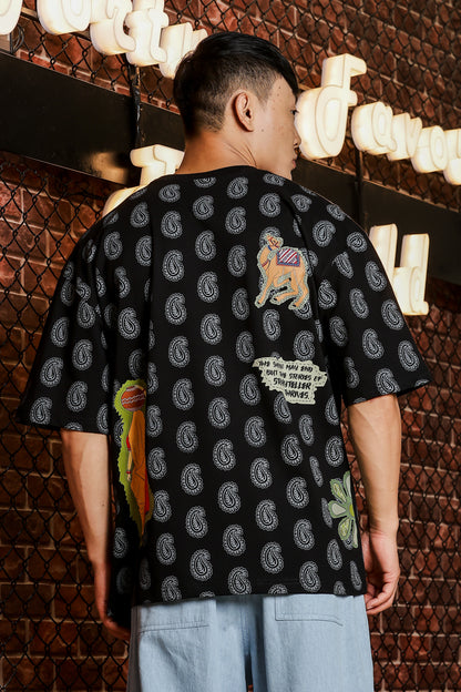 Heritage Village Oversized Black T-shirt