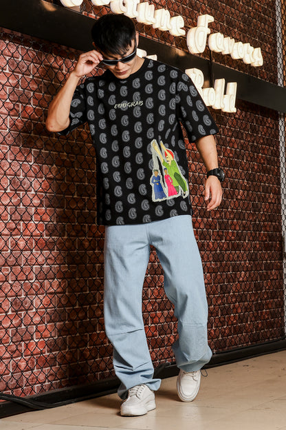 Heritage Village Oversized Black T-shirt