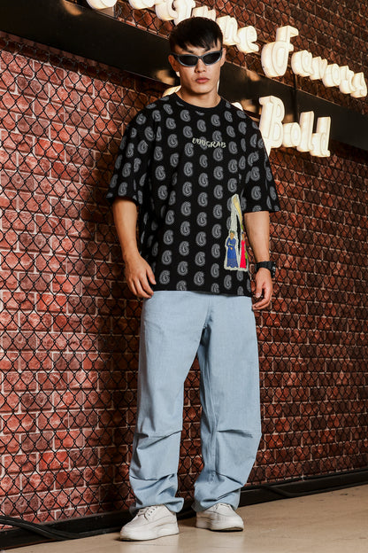 Heritage Village Oversized Black T-shirt