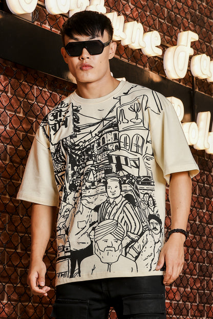 Bazar Echo Oversized Cream T-shirt