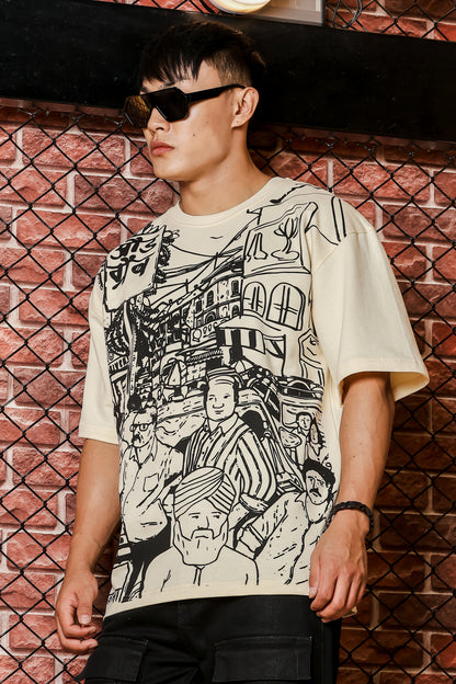 Bazar Echo Oversized Cream T-shirt