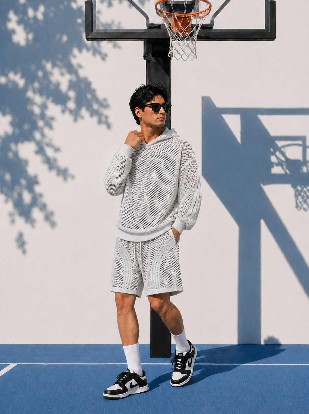 LIGHT GREY MESH CO-ORD SET