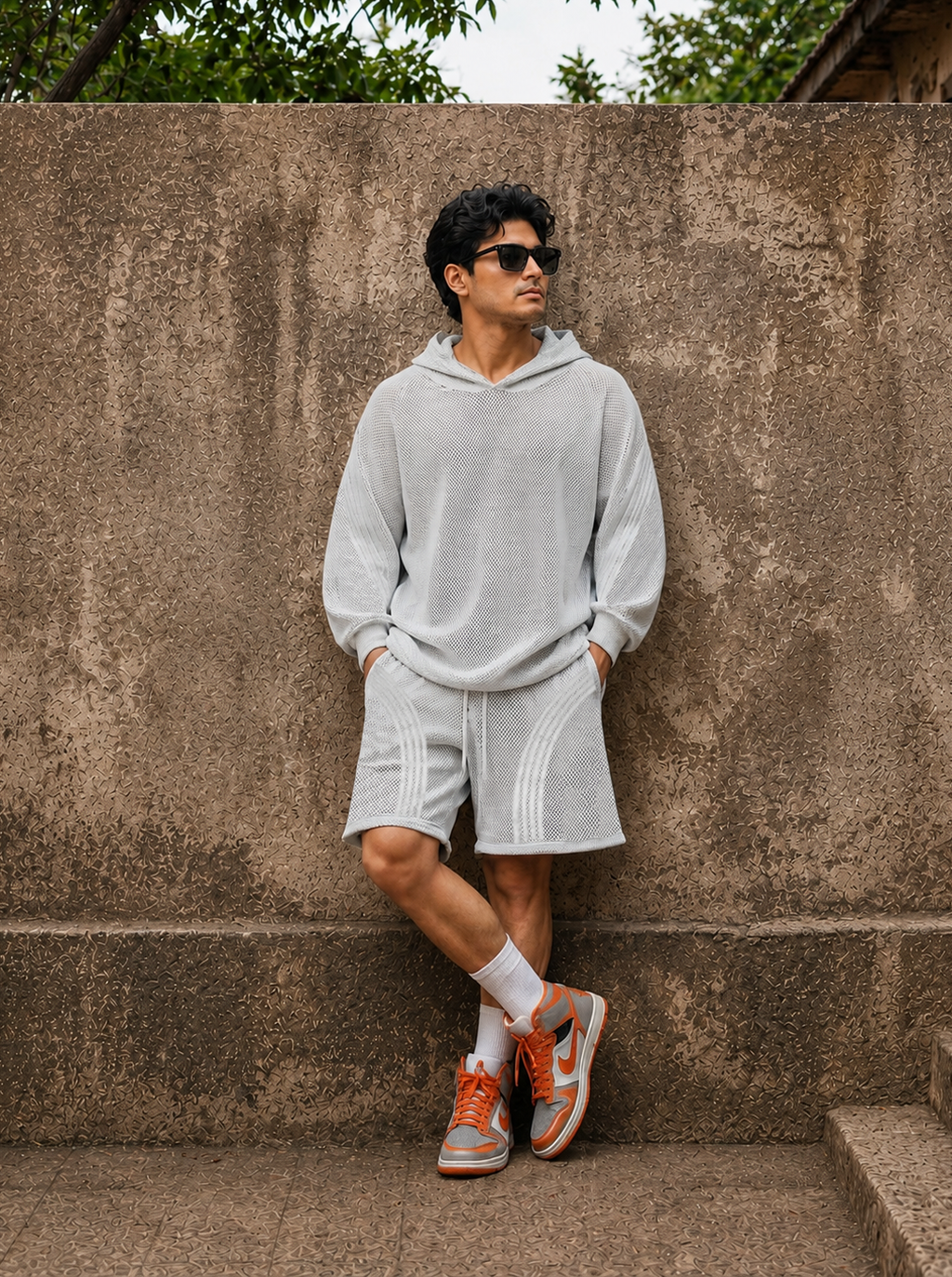 Light Grey Mesh Shorts