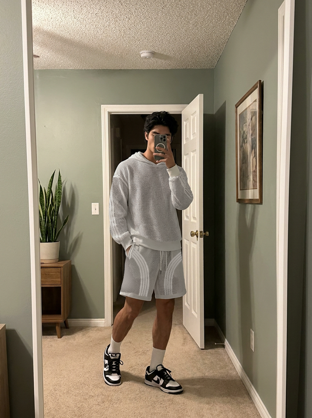 LIGHT GREY MESH CO-ORD SET