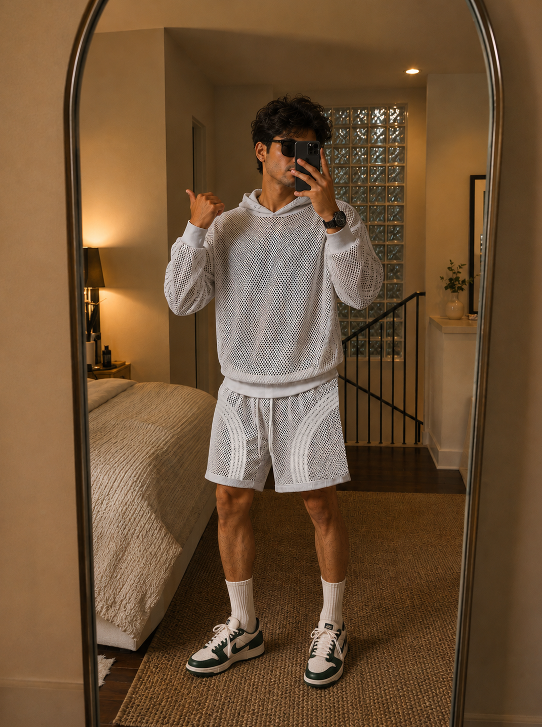 LIGHT GREY MESH CO-ORD SET