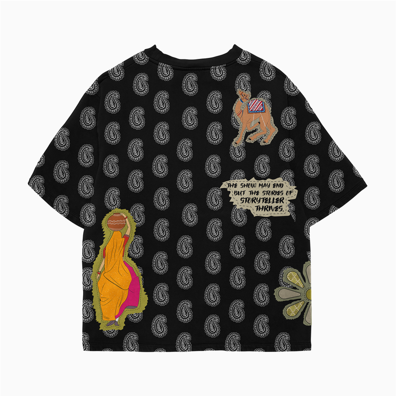 Heritage Village Oversized Black T-shirt