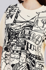 Bazar Echo Oversized Cream T-shirt