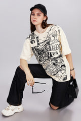 Bazar Echo Oversized Cream T-shirt