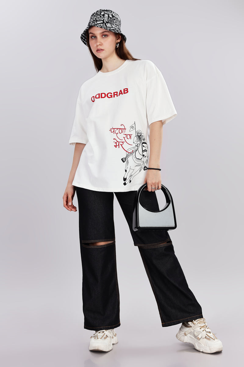 Warrior Edition Oversized Off-White T-shirt