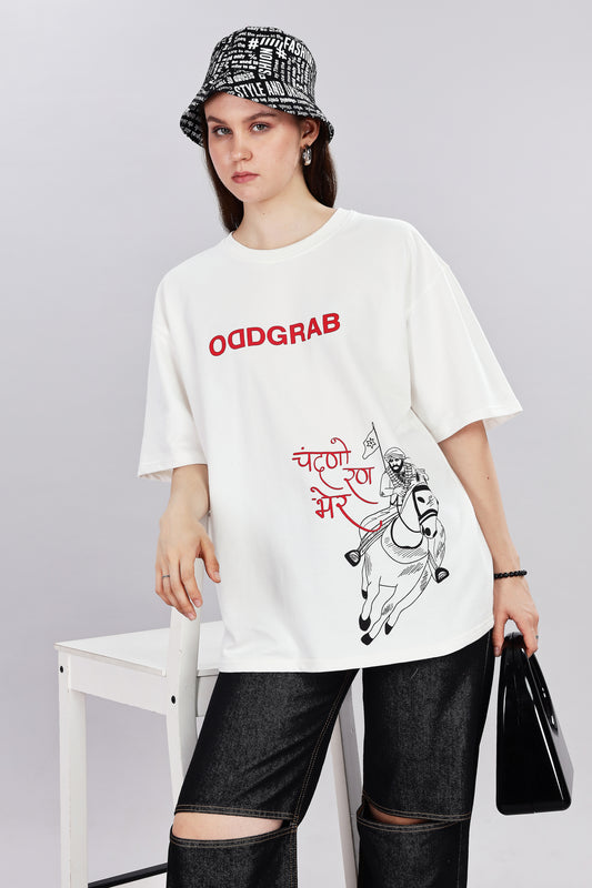 Warrior Edition Oversized Off-White T-shirt