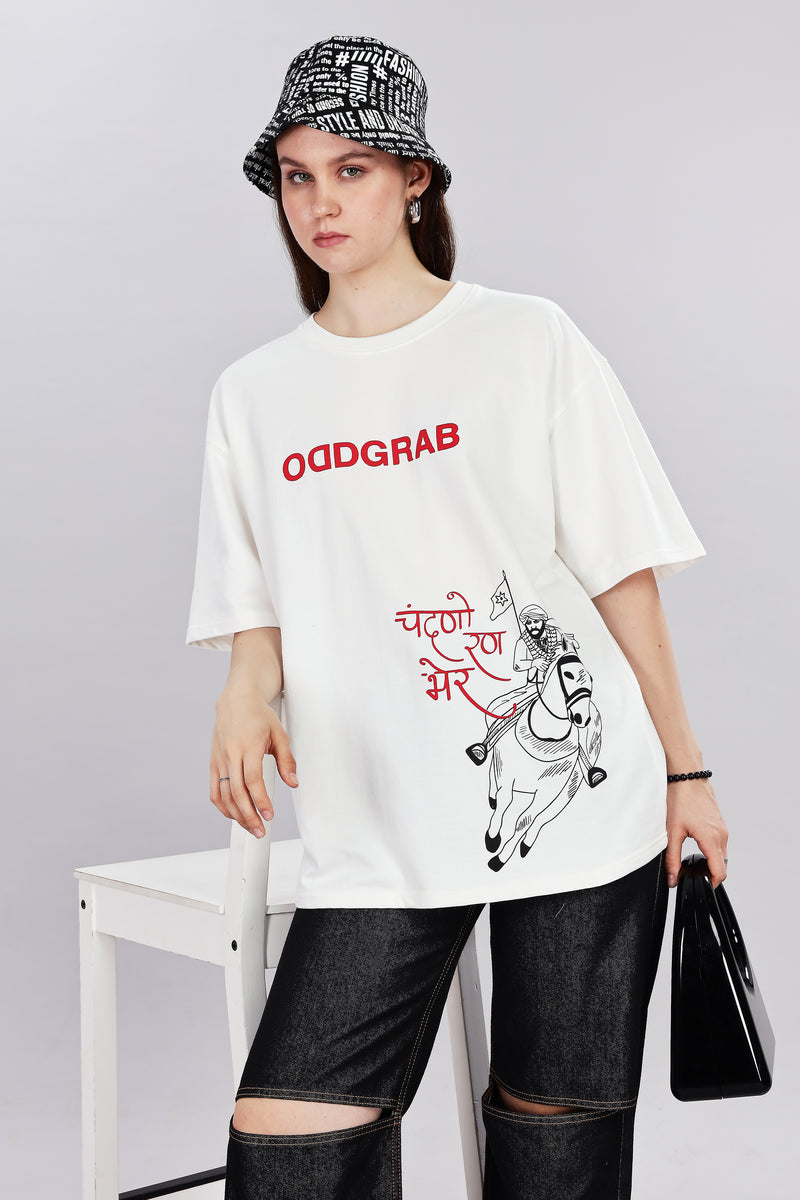 Warrior Edition Oversized Off-White T-shirt