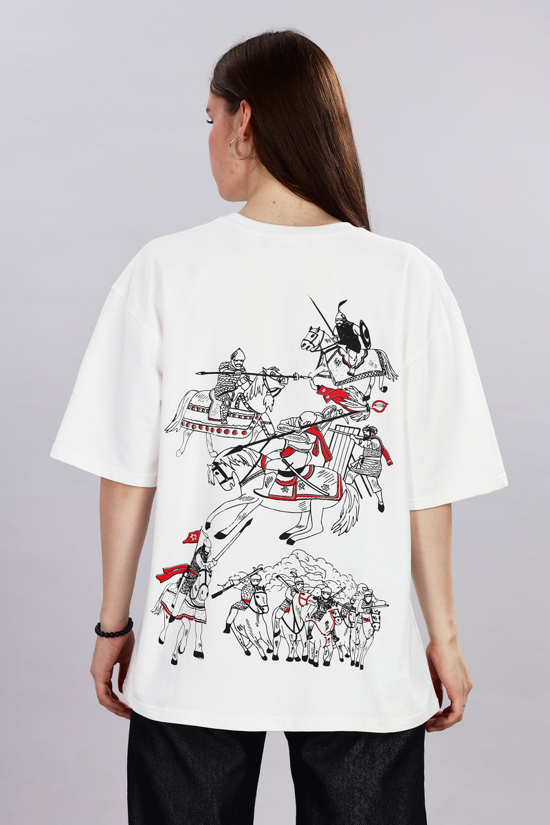 Warrior Edition Oversized Off-White T-shirt