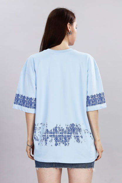 Regal Rise Blue Oversized T-Shirt