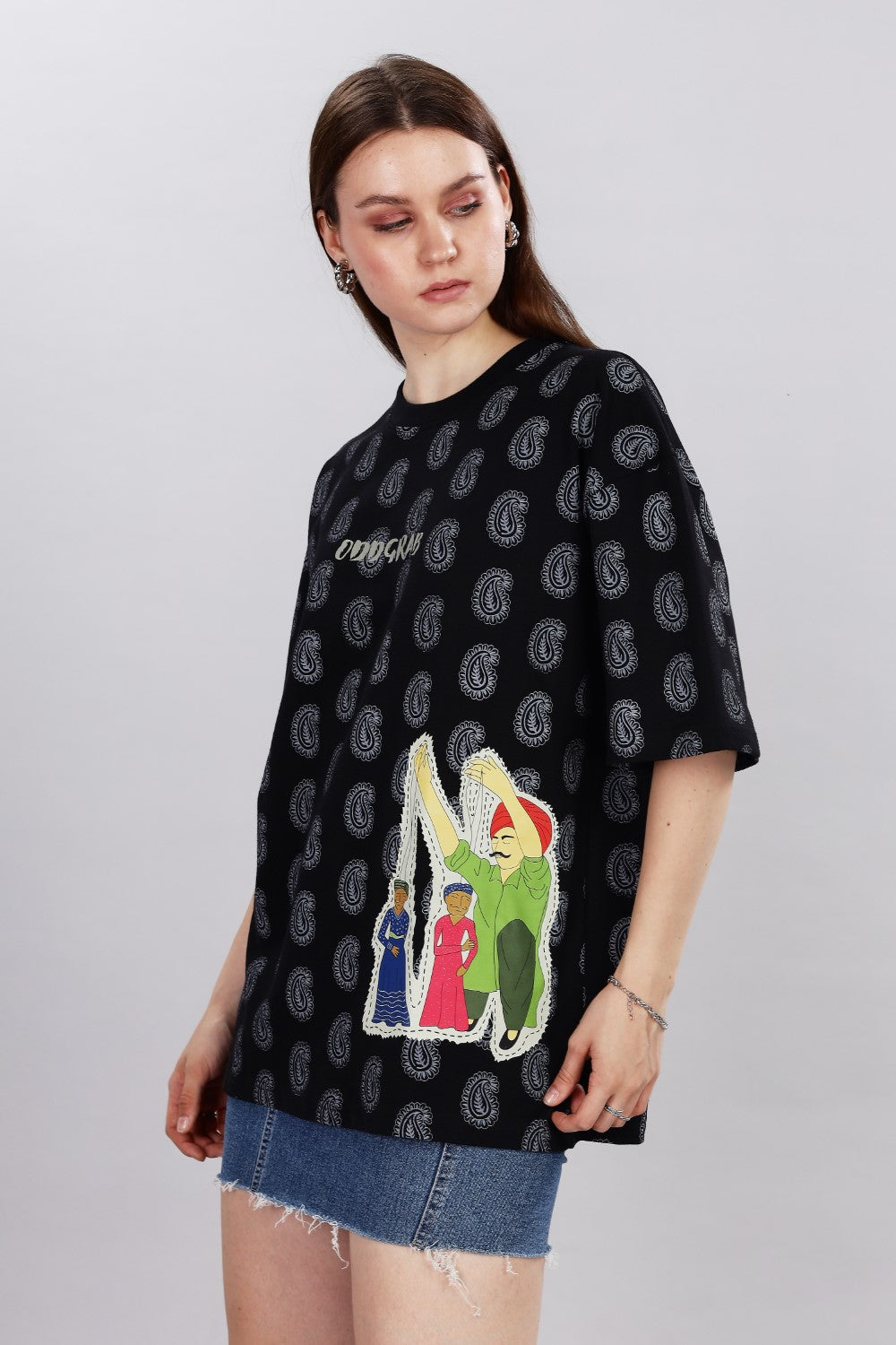 Heritage Village Oversized Black T-shirt