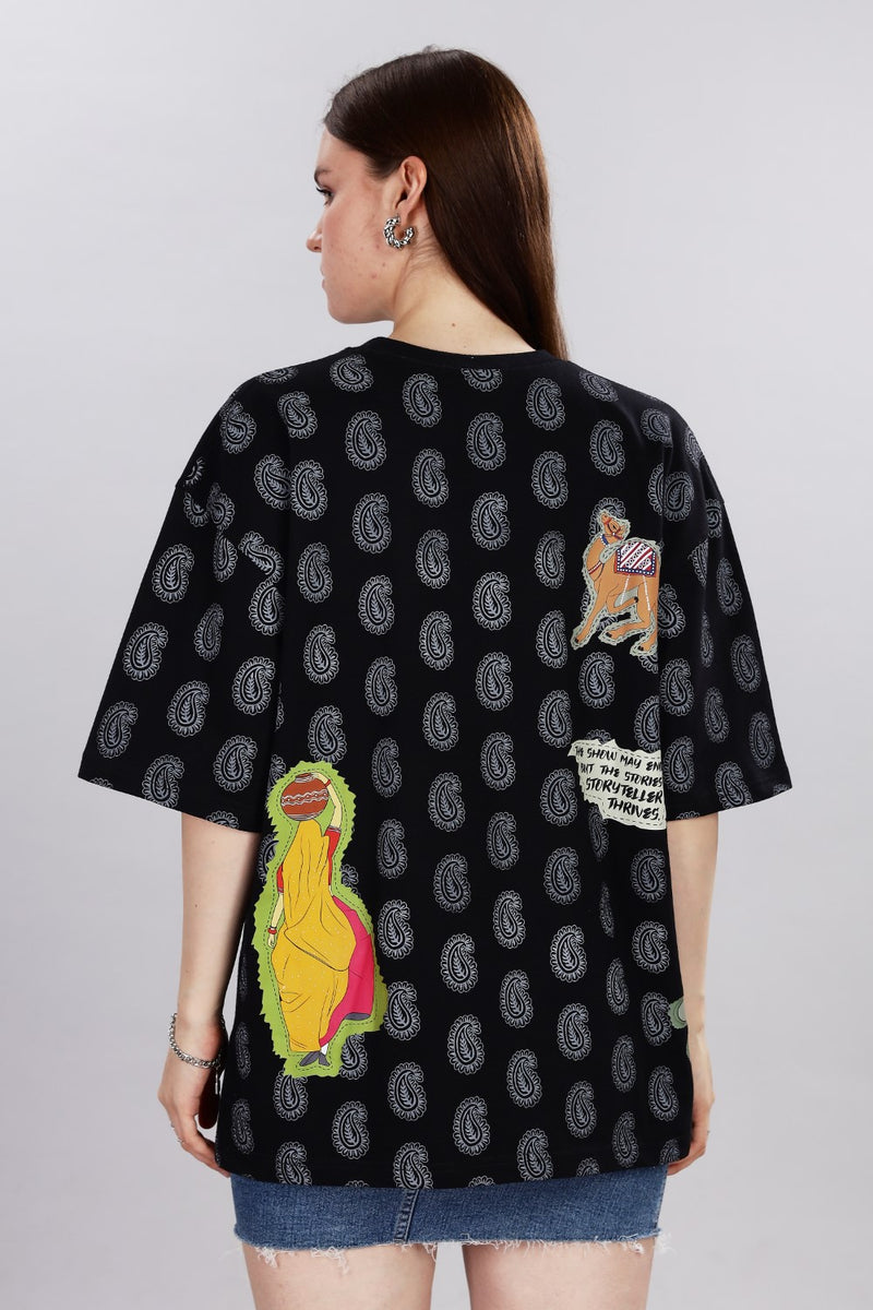 Heritage Village Oversized Black T-shirt