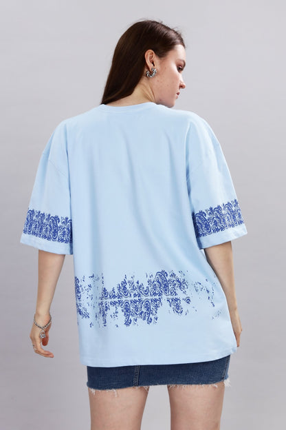 Regal Rise Blue Oversized T-Shirt