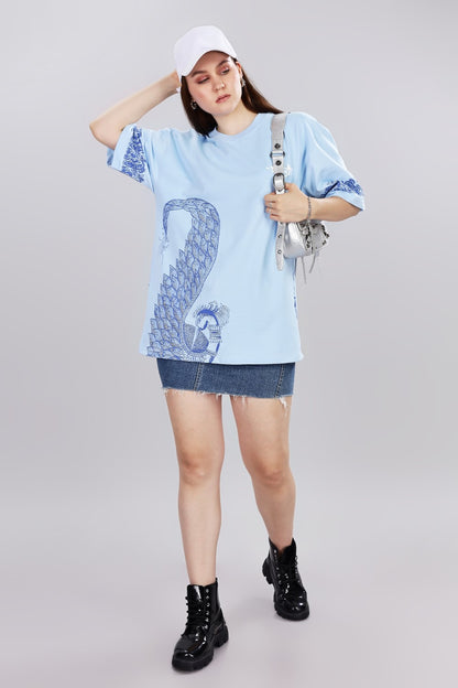 Regal Rise Blue Oversized T-Shirt