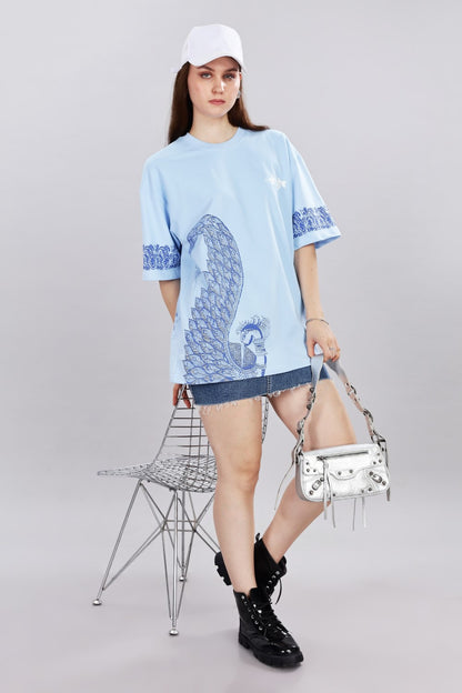 Regal Rise Blue Oversized T-Shirt