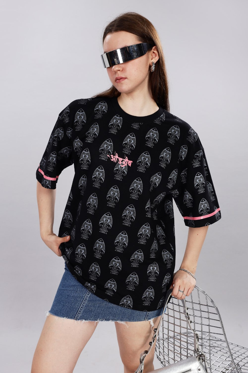 Panghat Oversized Black T-shirt