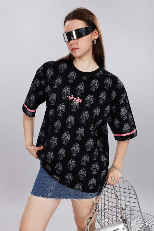 Panghat Oversized Black T-shirt