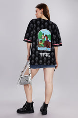 Panghat Oversized Black T-shirt