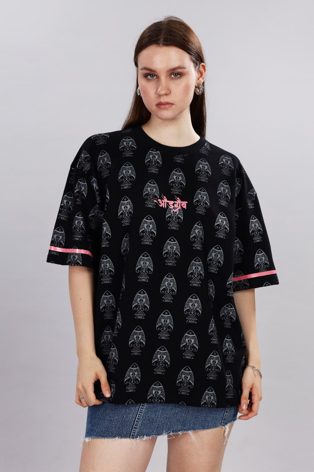 Panghat Oversized Black T-shirt