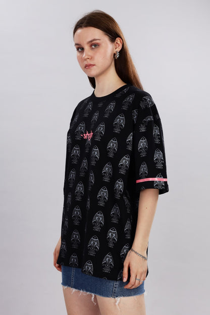 Panghat Oversized Black T-shirt