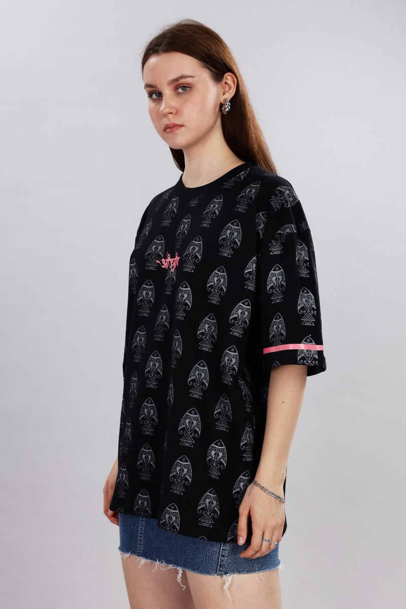 Panghat Oversized Black T-shirt