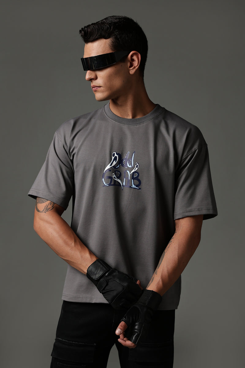 Curses Gray Oversized T-shirt