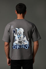 Curses Gray Oversized T-shirt