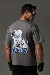 Curses Gray Oversized T-shirt