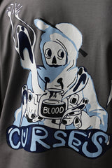 Curses Gray Oversized T-shirt