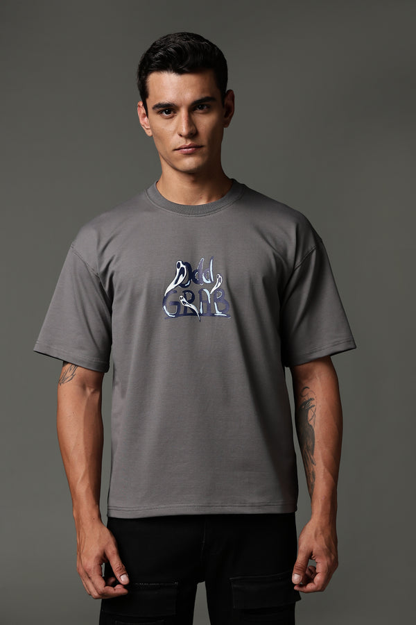 Curses Gray Oversized T-shirt