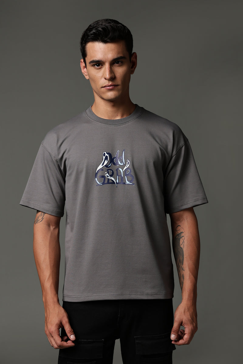 Curses Gray Oversized T-shirt