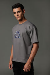 Curses Gray Oversized T-shirt