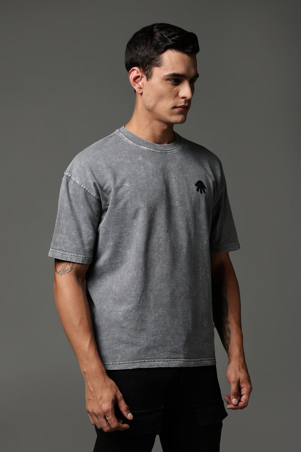 Graphite Drop acid wash tee