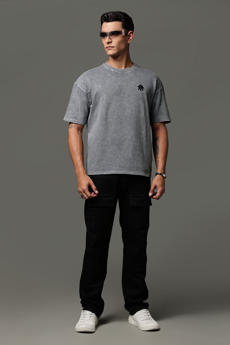 Graphite Drop acid wash tee