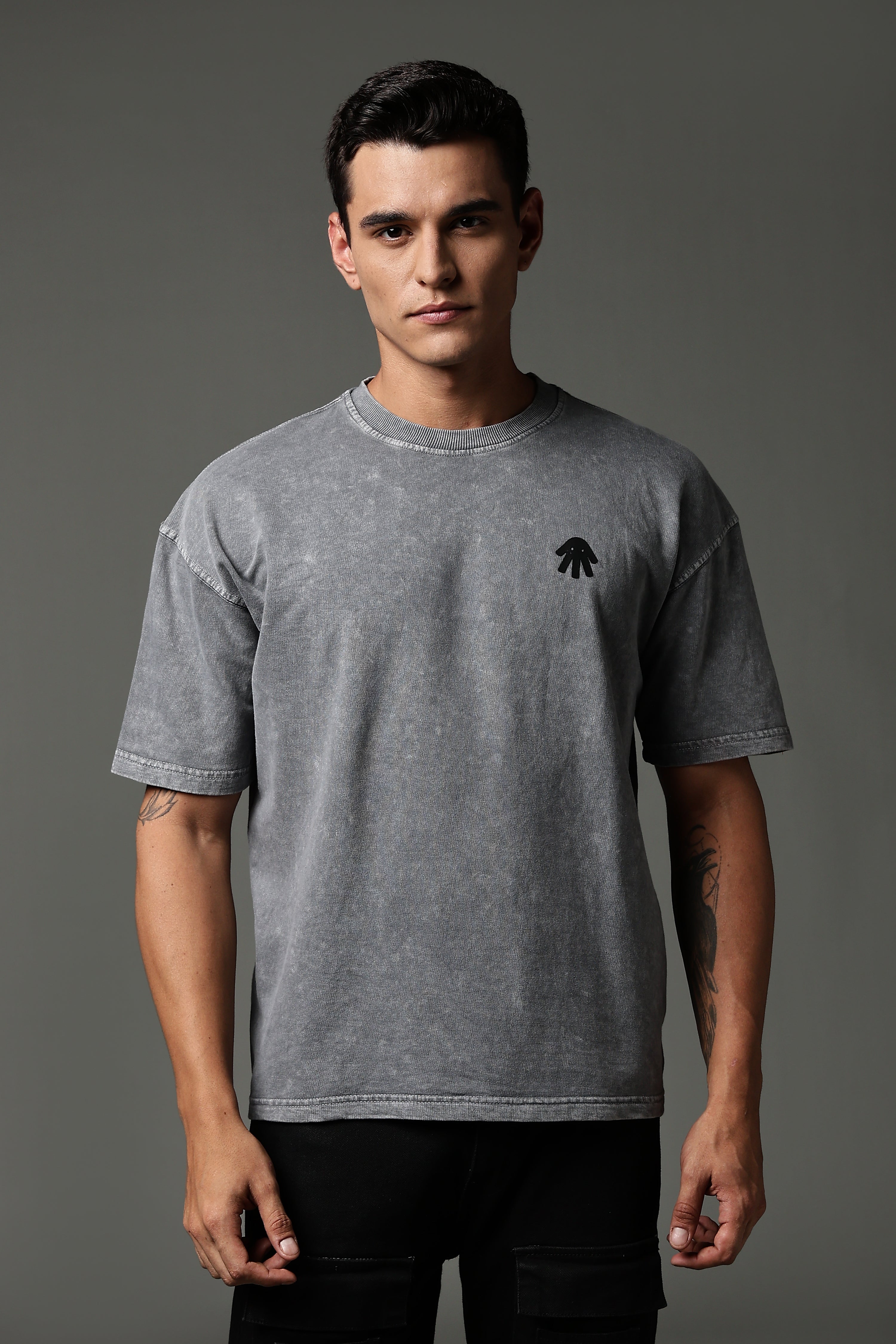 Graphite Drop acid wash tee